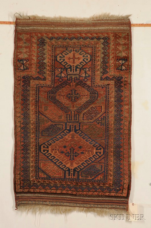 Appraisal: Baluch Prayer Rug Northeast Persia last quarter th century even