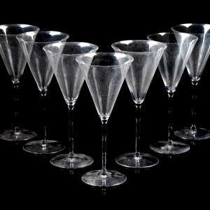 Appraisal: A Set of Eleven Cocktail Glasses th Century Height inches