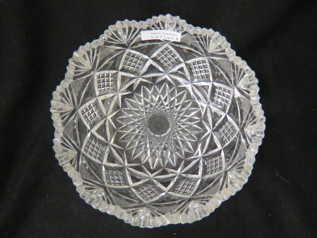 Appraisal: Cut Glass Bowl brilliant period starburst diamond fan decor diameter