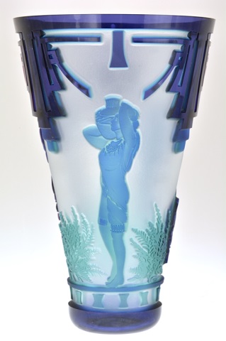 Appraisal: Pilgrim Cameo Glass Vase Water for Ferns Pilgrim Cameo Glass