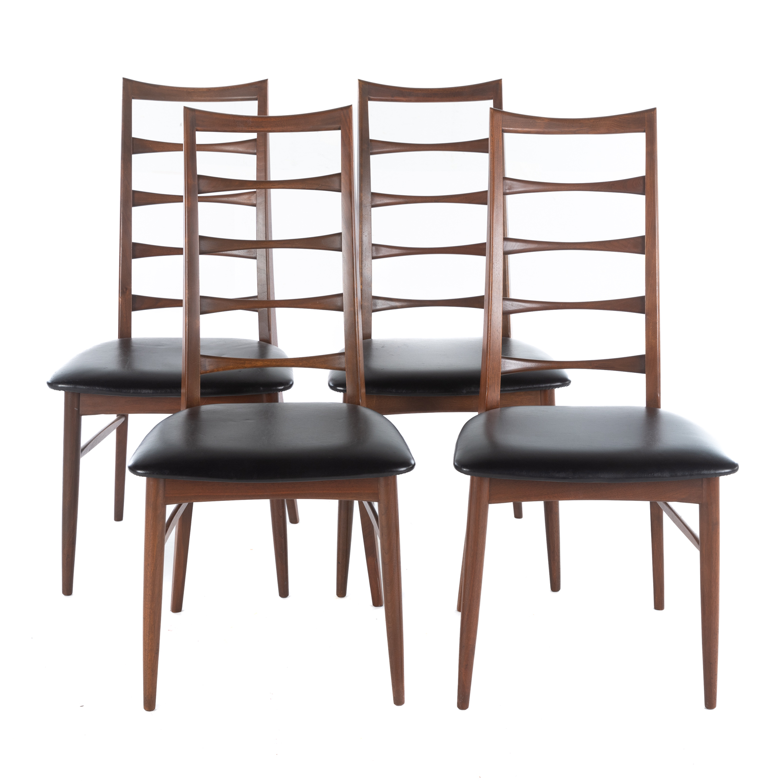 Appraisal: FOUR LIS KOEFOED DANISH MODERN TEAK CHAIRS Mid-century designed by