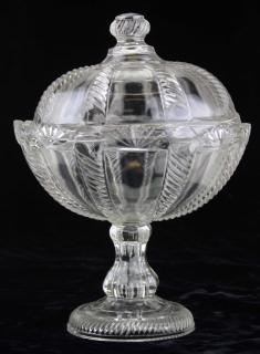 Appraisal: th c pattern molded footed compote w lid clear cable