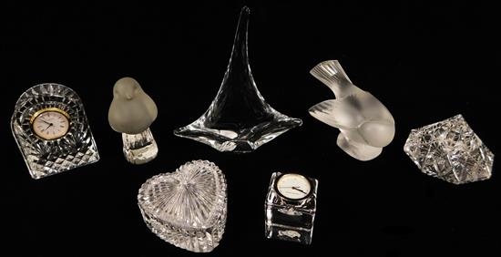 Appraisal: GLASS seven pieces of fine smalls including Lalique Waterford and