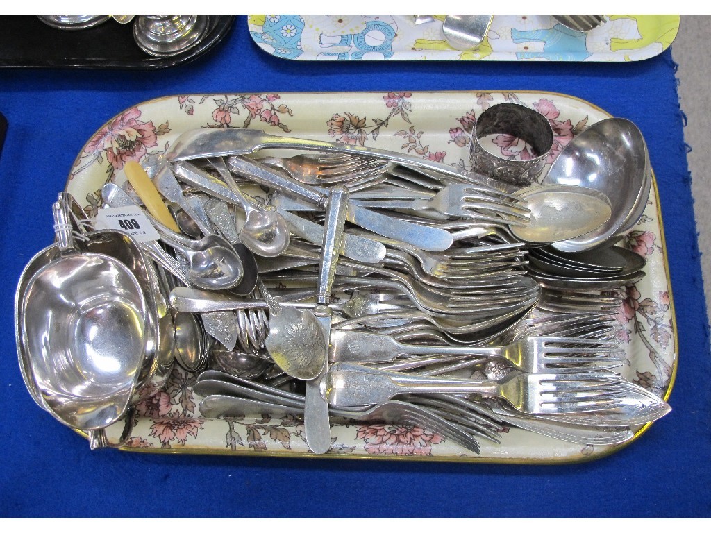 Appraisal: A tray lot of assorted EP cutlery and a hotelware