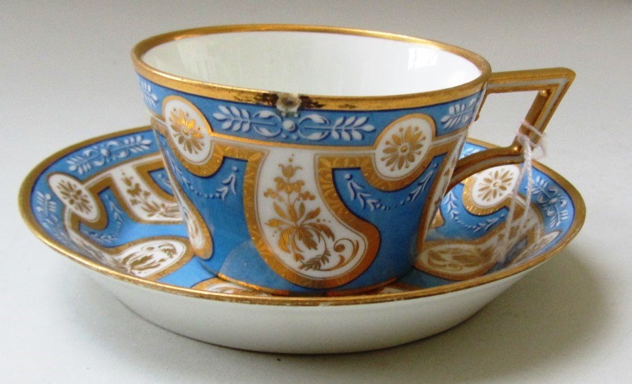 Appraisal: A Vienna pale blue ground cabinet cup and saucer circa