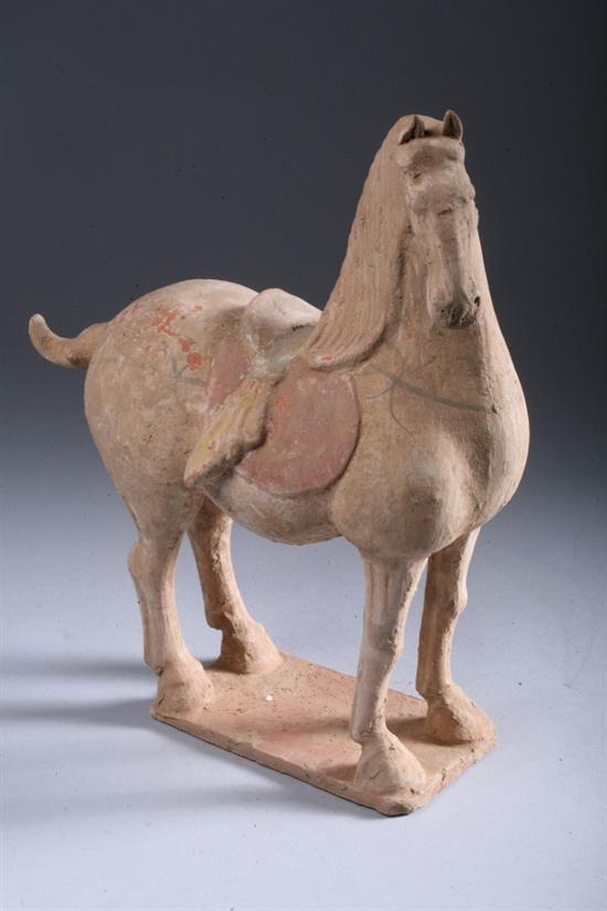 Appraisal: CHINESE POTTERY HORSE Tang Dynasty - - in high PROVENANCE