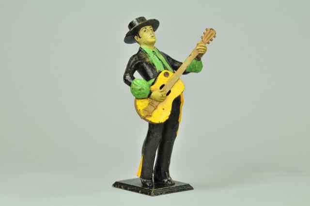 Appraisal: TROUBADOUR WITH GUITAR DOORSTOP Full figure ''LVL Pat Pend ''