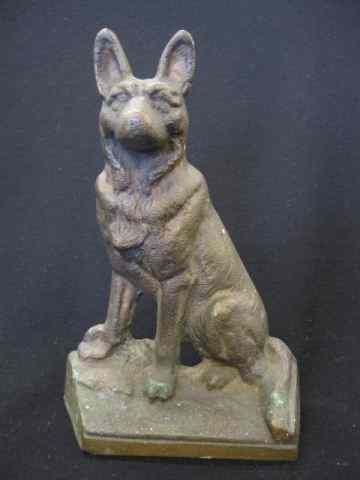 Appraisal: German Shepherd Cast Iron Figural Doorstop bronzed finish ''