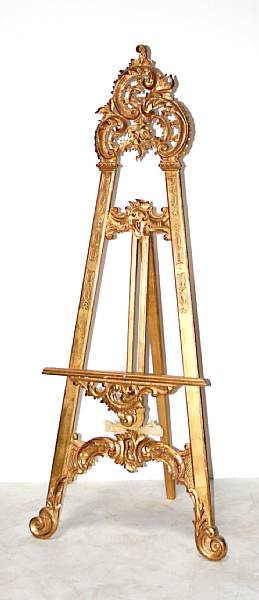 Appraisal: A Rococo style giltwood easel height in