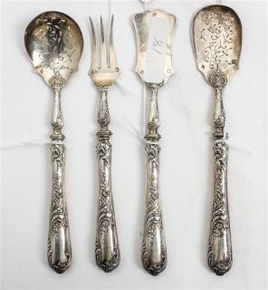 Appraisal: A Group of Four French Silver Serving Items Louis Ravinet