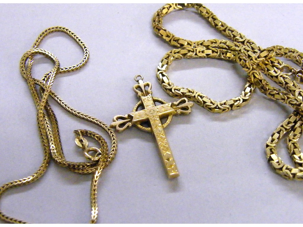 Appraisal: ct box link necklet ct necklet and a ct cross