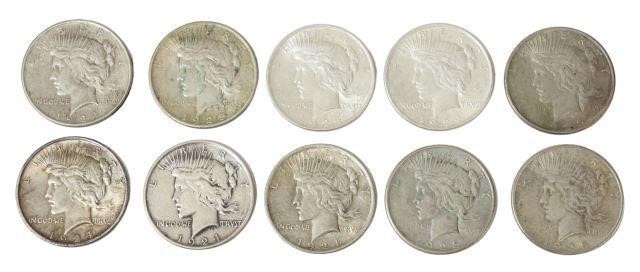 Appraisal: lot of U S Peace Silver Dollars