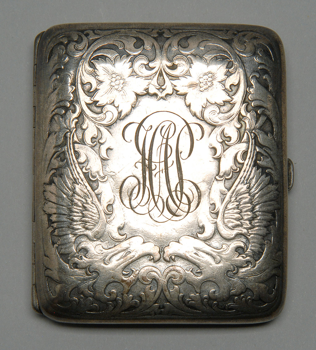 Appraisal: STERLING SILVER CIGARETTE CASE By Blackinton With Art Nouveau floral