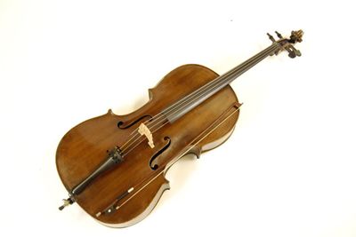 Appraisal: A cello in cm l with a bow in a