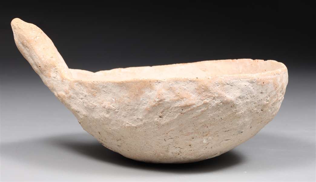 Appraisal: Ancient chalcolithic to bronze age buff terracotta ladle bowl formed