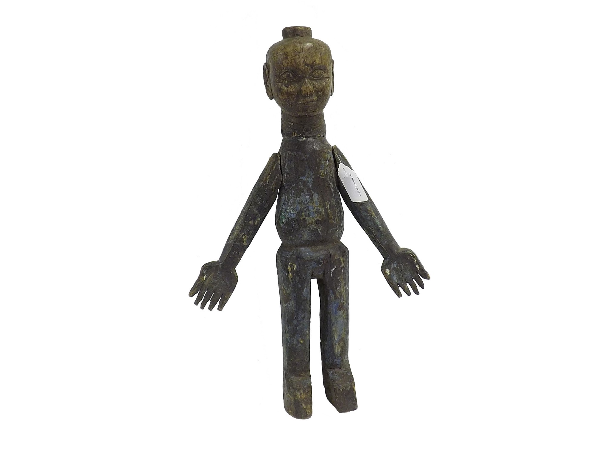 Appraisal: Interesting Indian carved antique wooden figure of a standing man