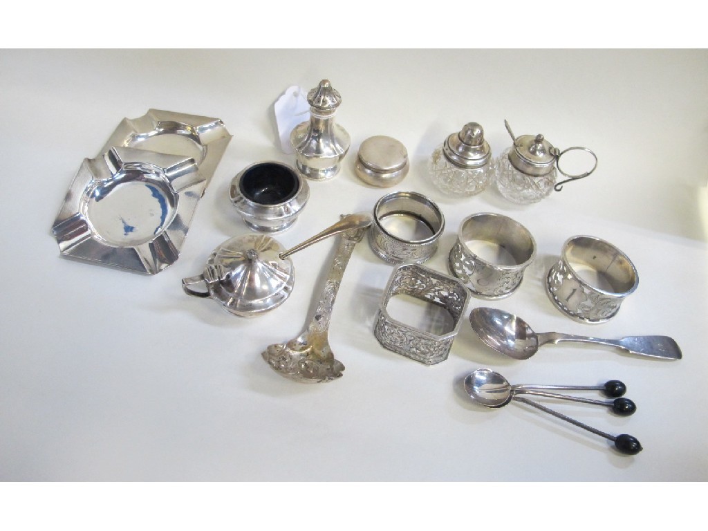 Appraisal: Lot comprising assorted silver and EP - condiments napkin rings