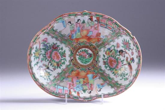 Appraisal: CHINESE ROSE MEDALLION PORCELAIN DISH Circa - Length in