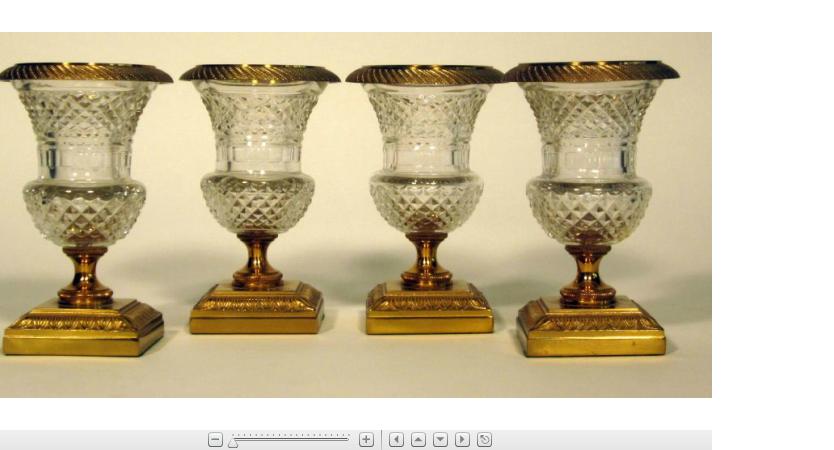 Appraisal: Set of four Empire style gilt metal mounted and cut