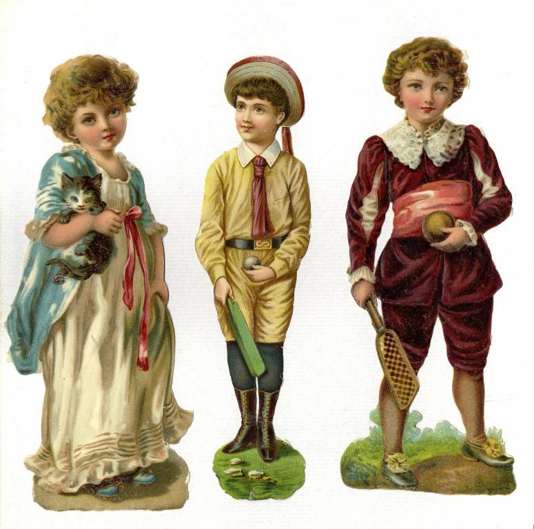 Appraisal: A COLLECTION OF VICTORIAN CHROMO SCRAPS arranged thematically comprising children