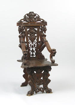 Appraisal: An Italian Renaissance Revival Style Chair An Italian Renaissance Revival