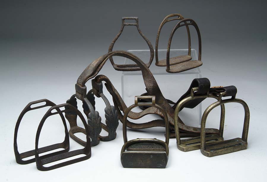 Appraisal: LOT OF CIVIL WAR AND TH CENTURY STIRRUPS Lot consists