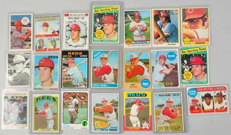 Appraisal: Lot of Mostly Topps Pete Rose Baseball Cards Description Includes