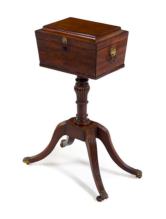 Appraisal: A Regency Mahogany Teapoy Height x width x depth inches