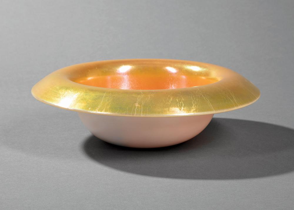 Appraisal: Steuben Gold Aurene and Calcite Bowl early th c h