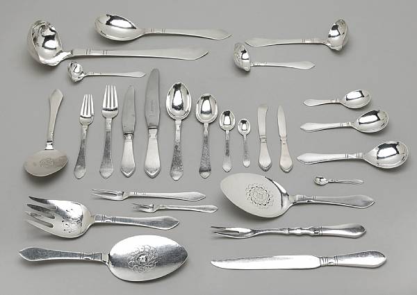 Appraisal: A Danish silver assembled flatware setGeorg Jensen Copenhagen and afterContinental