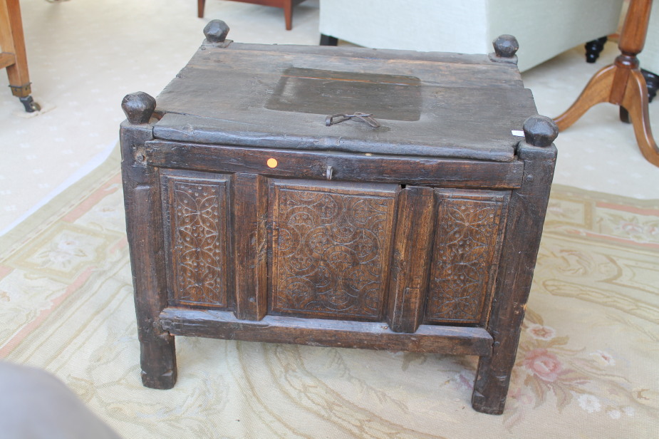 Appraisal: A Persian type chest or box seat cm wide cm