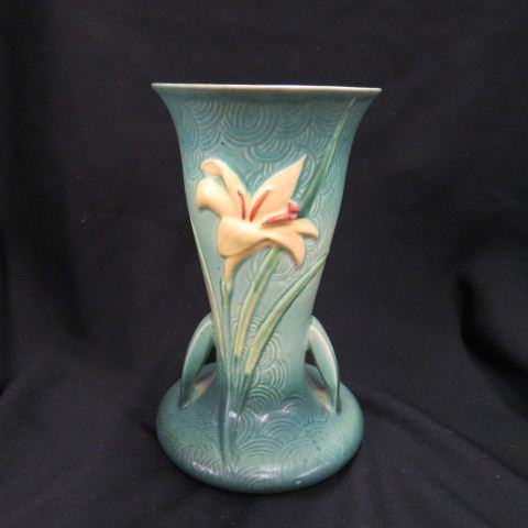 Appraisal: Roseville Zephyr Lily Pottery Vase green - excellent