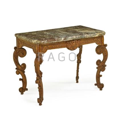 Appraisal: GERMAN ROCOCO BEECHWOOD CONSOLE Condition Report