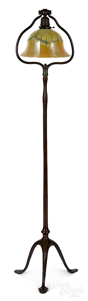 Appraisal: Tiffany Studios patinated bronze floor lamp Exclusive on Bidsquare Tiffany