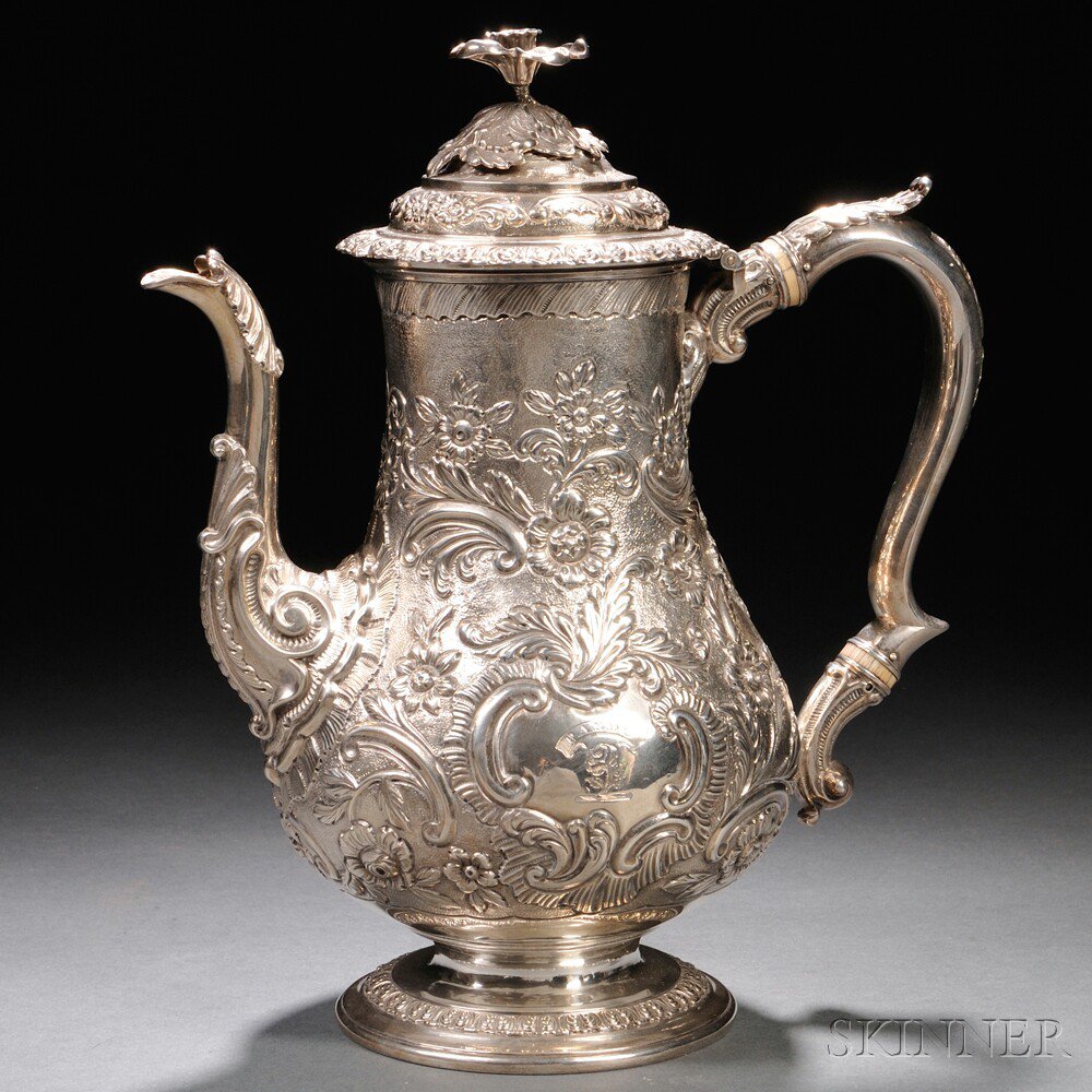 Appraisal: George IV Sterling Silver Coffeepot Edinburgh Scotland - J W