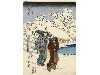 Appraisal: HIROSHIGE - YOSHIWARA FISHERMAN AND MOUNT FUJI BEAUTIES IN THE