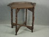 Appraisal: TRAY ON STAND - CIRCA HEAVILY CARVED WOODEN OCTAGONAL SERVING