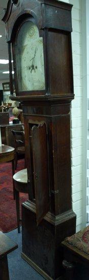 Appraisal: An early th Century oak and mahogany longcase clock the