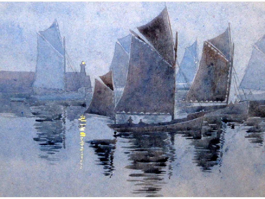 Appraisal: Watercolour of fishing boats setting out Unsigned