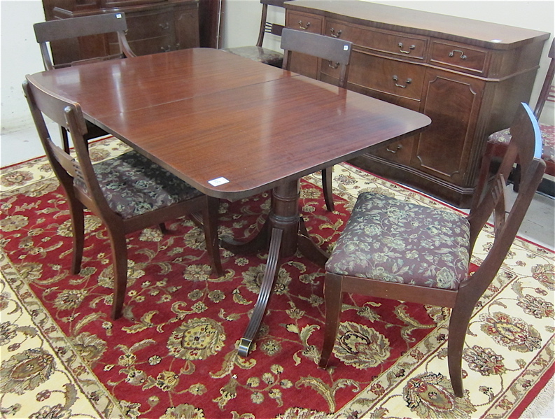 Appraisal: FEDERAL STYLE MAHOGANY DINING TABLE AND CHAIR SET American mid-