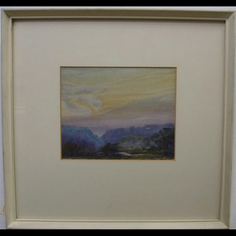 Appraisal: LANDSCAPE AT DUSK OWEN STAPLES - CANADIAN WATERCOLOUR DATED Height