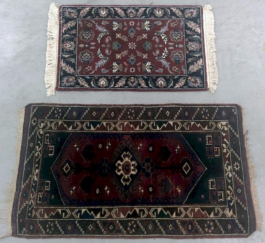 Appraisal: Turkish Mat Kashan Mat Turkish mat with red field and