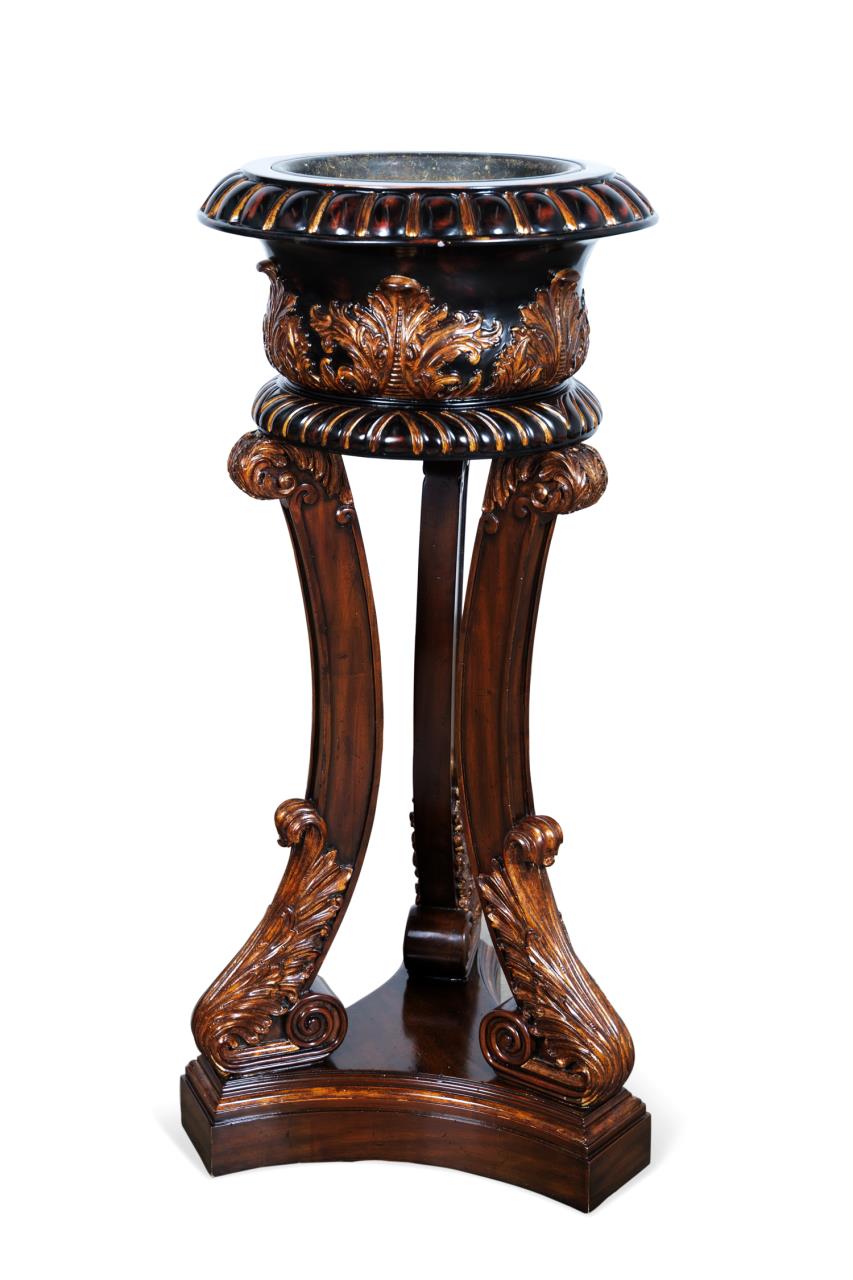 Appraisal: MAITLAND SMITH NEOCLASSICAL STYLE JARDINIERE Maitland Smith Neoclassical style pedestal