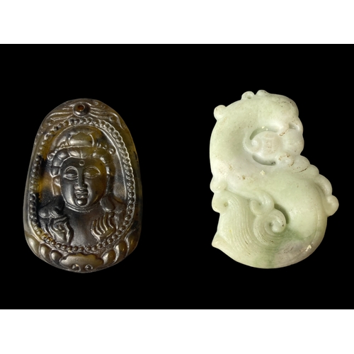 Appraisal: Pair of Chinese carved Jade pendants x cm