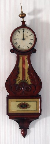 Appraisal: day weight driven time only unsigned carved mahogany case H