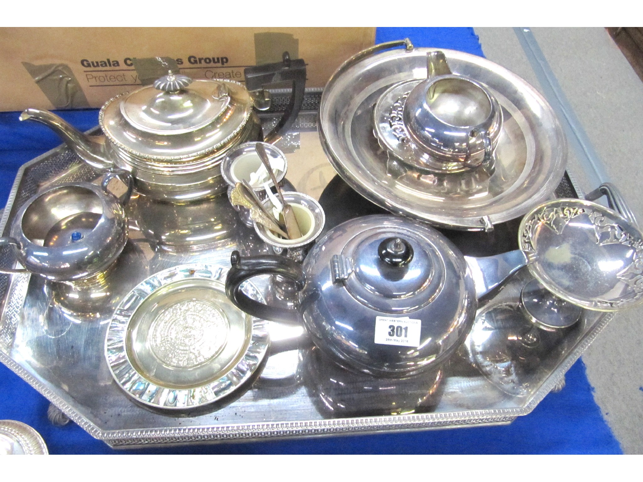 Appraisal: A lot comprising EP tea service teapot serving tray etc