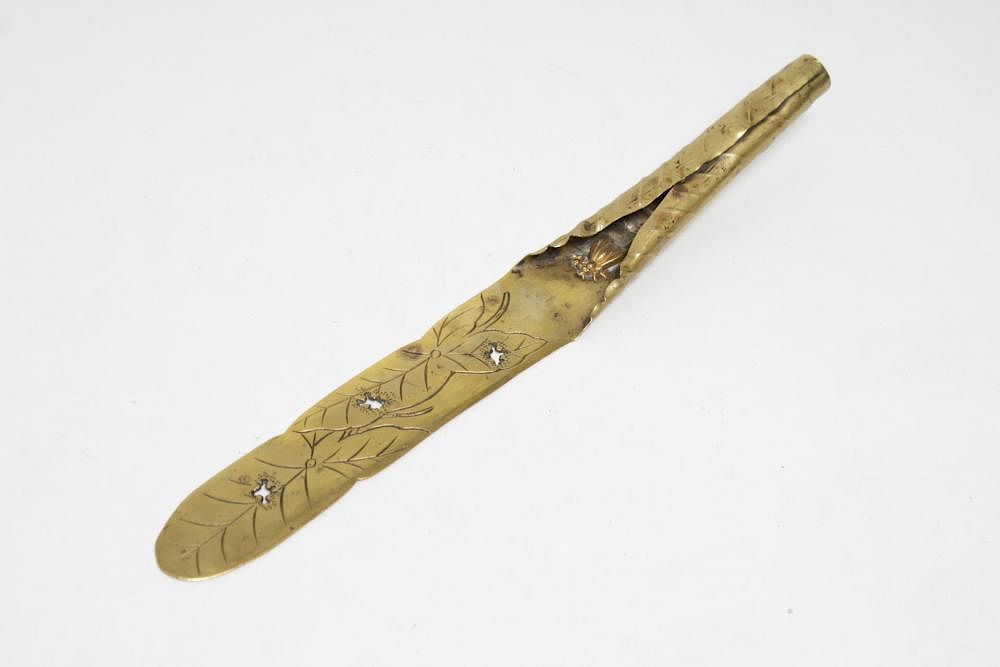 Appraisal: Antique Brass Art Nouveau Letter Opener Antique brass Art Nouveau