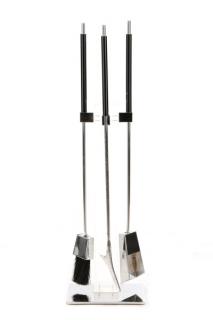 Appraisal: Alibrizzi Lucite Chrome Fireplace Tool Set Attributed to Alessandro Albrizzi