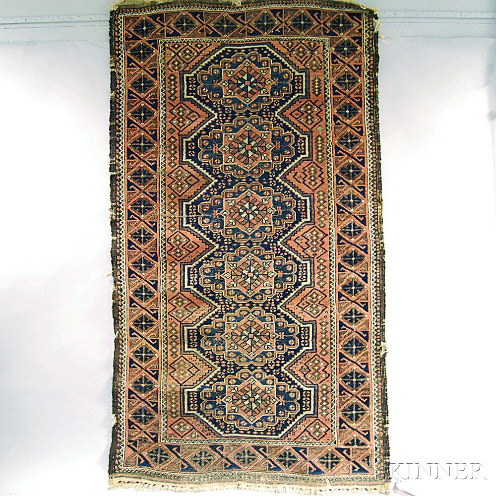 Appraisal: Baluch Rug Northeast Persia late th century selvage wear brown