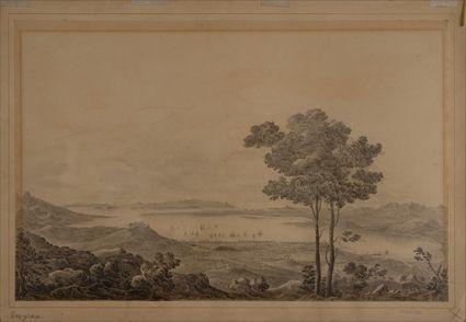 Appraisal: ENGLISH SCHOOL VIEW OF THE HARBOR AT SMYRNA Lead pencil